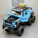 [TOY] 1:24 Mercedes-AMG 2013 G63 6x6 Off Road blauw modelauto Die-Cast