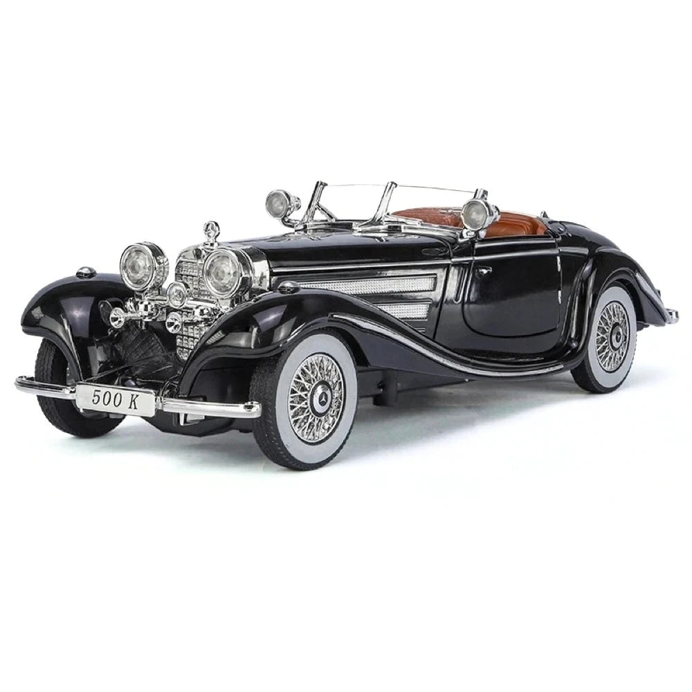 [TOY] 1:24 Mercedes-Benz 1936 500K Black Model Car Die-Cast