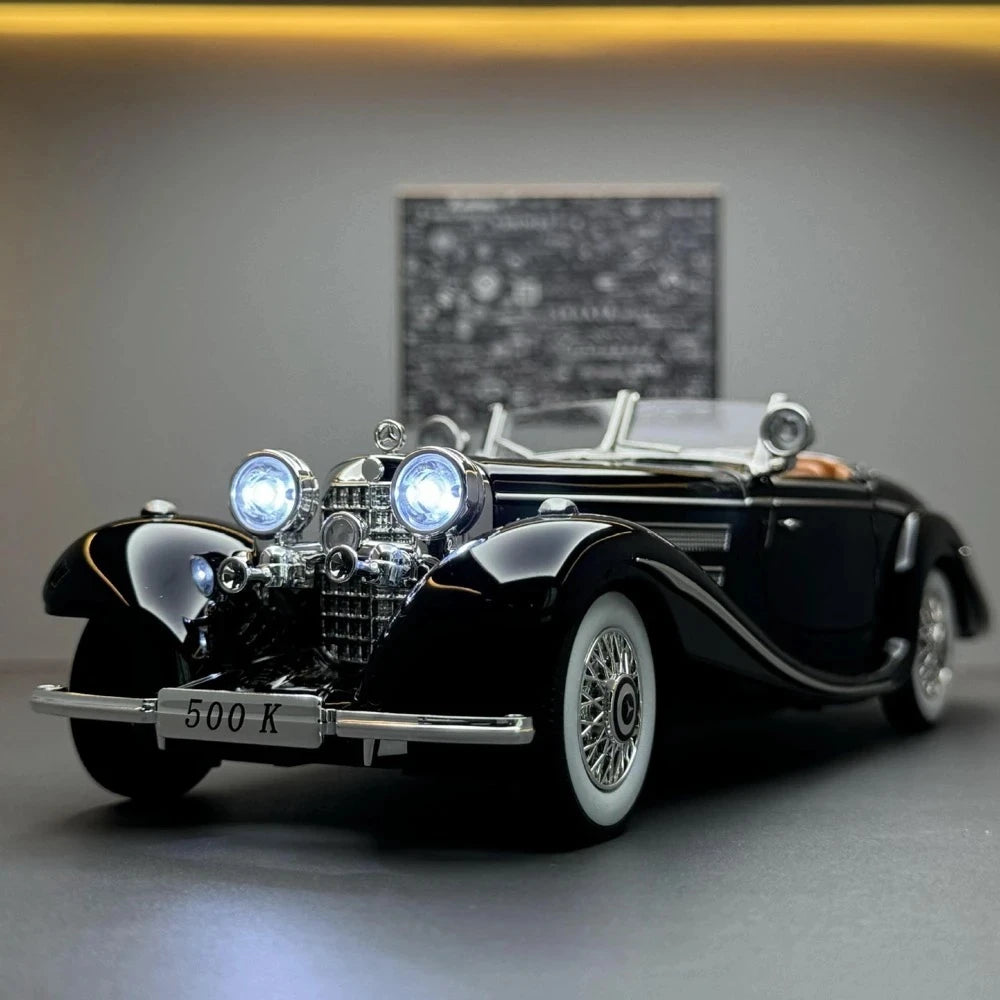 [TOY] 1:24 Mercedes-Benz 1936 500K Black Model Car Die-Cast