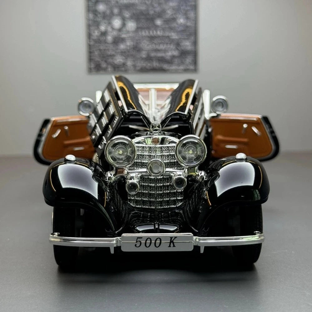 [TOY] 1:24 Mercedes-Benz 1936 500K Black Model Car Die-Cast