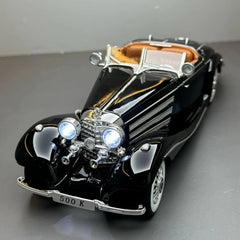 [TOY] 1:24 Mercedes-Benz 1936 500K Black Model Car Die-Cast