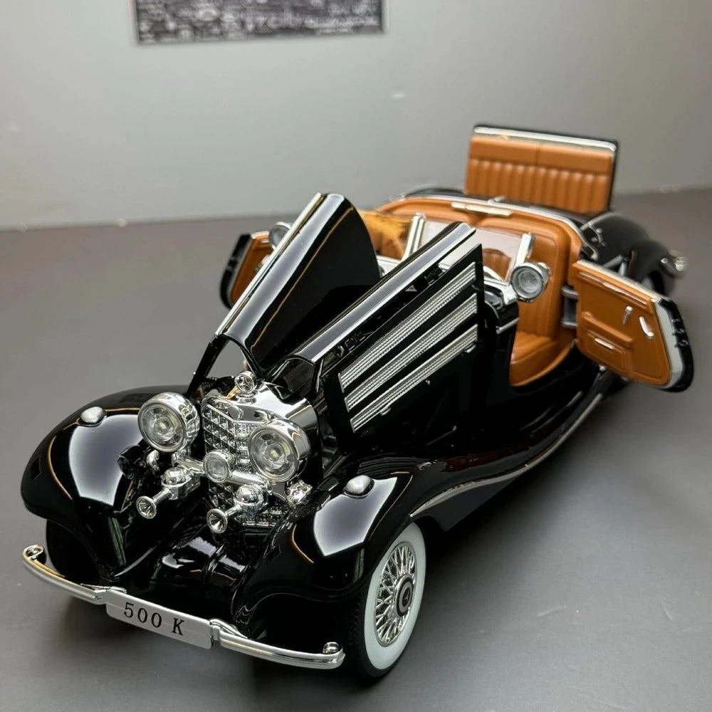 [TOY] 1:24 Mercedes-Benz 1936 500K Black Model Car Die-Cast