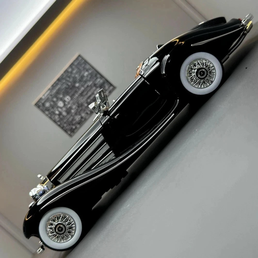 [TOY] 1:24 Mercedes-Benz 1936 500K Black Model Car Die-Cast