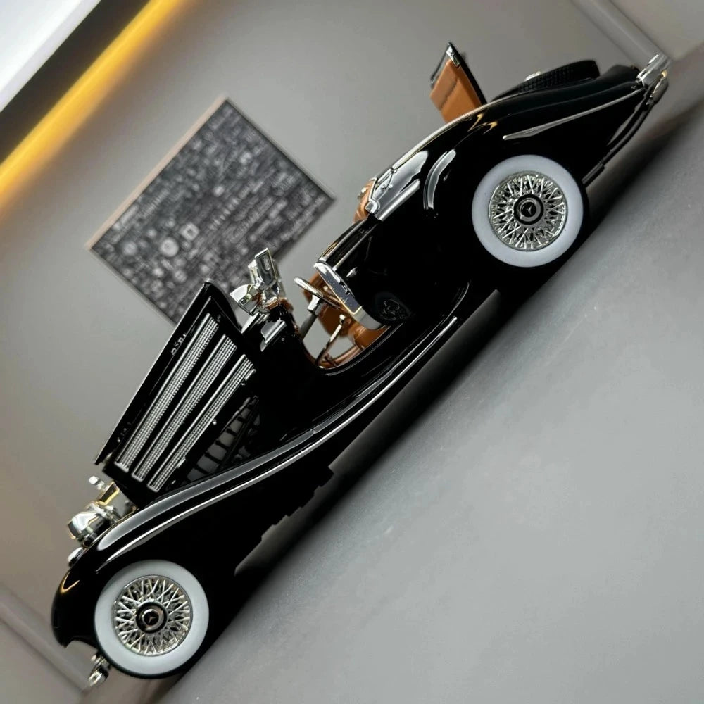 [TOY] 1:24 Mercedes-Benz 1936 500K Black Model Car Die-Cast