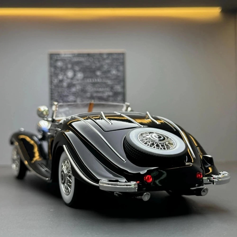 [TOY] 1:24 Mercedes-Benz 1936 500K Black Model Car Die-Cast