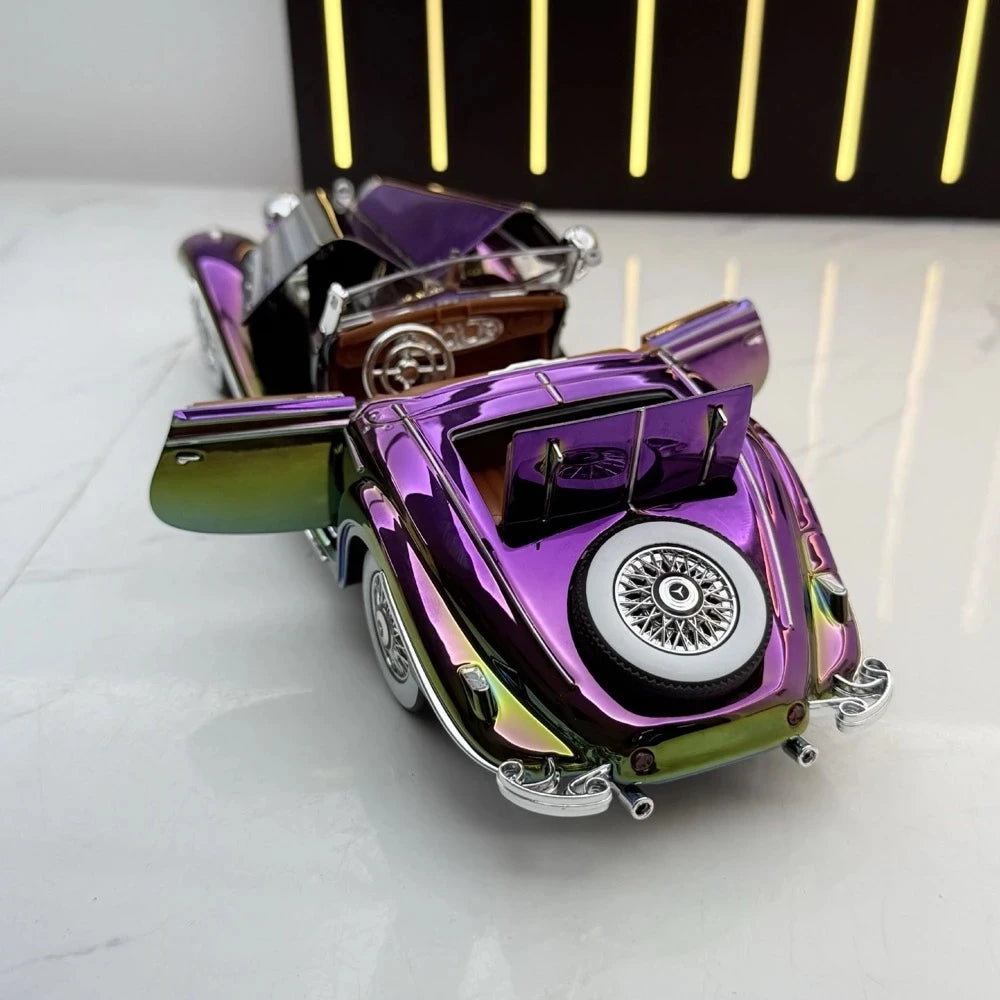 [TOY] 1:24 Mercedes-Benz 1936 500K violet Gradient voiture miniature Die-Cast