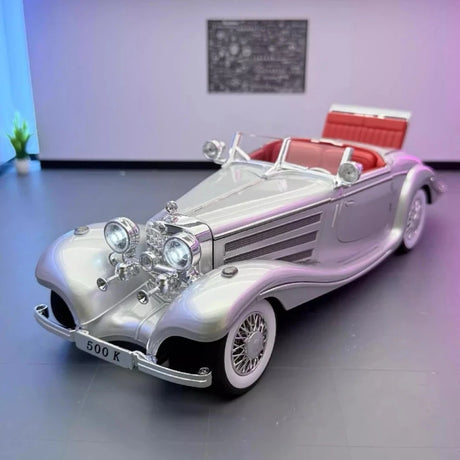 [TOY] 1:24 Mercedes-Benz 1936 500K Silver Model Car Die-Cast