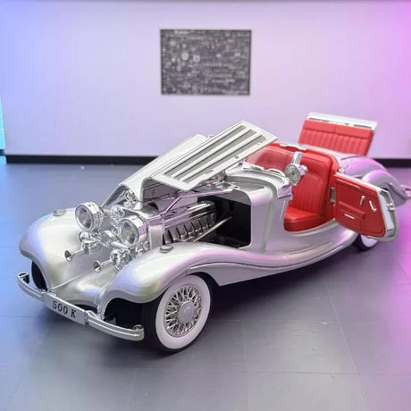 [TOY] 1:24 Mercedes-Benz 1936 500K Silver Model Car Die-Cast