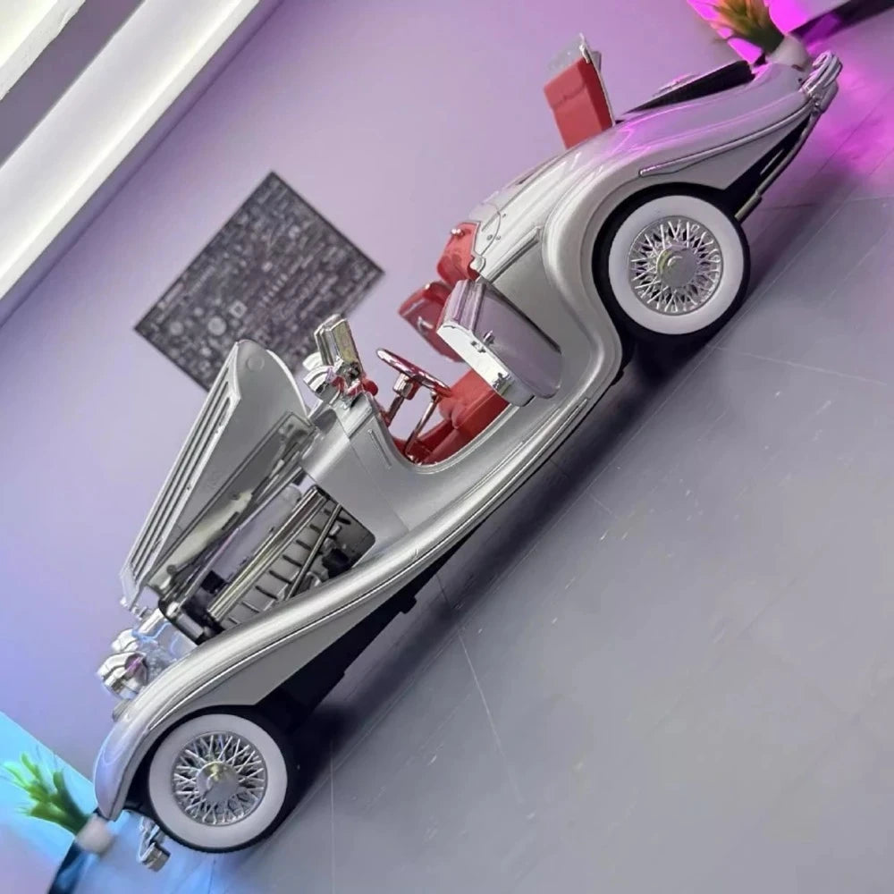[TOY] 1:24 Mercedes-Benz 1936 500K argent voiture miniature Die-Cast