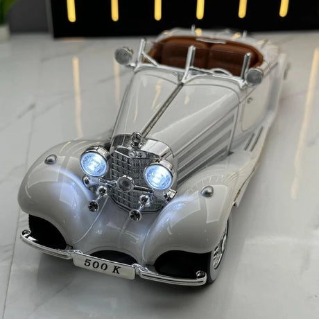 [TOY] 1:24 Mercedes-Benz 1936 500K White Model Car Die-Cast