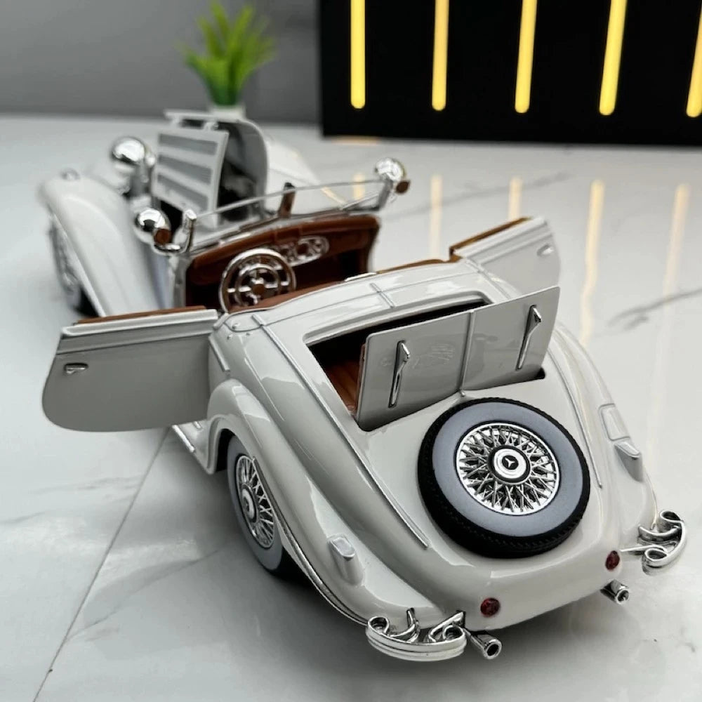 [TOY] 1:24 Mercedes-Benz 1936 500K White Model Car Die-Cast