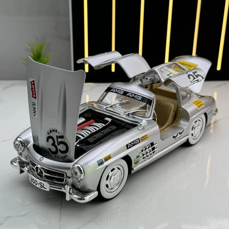 [TOY] 1:24 Mercedes-Benz 1954 300SL Silver #35 Model Car Die-Cast
