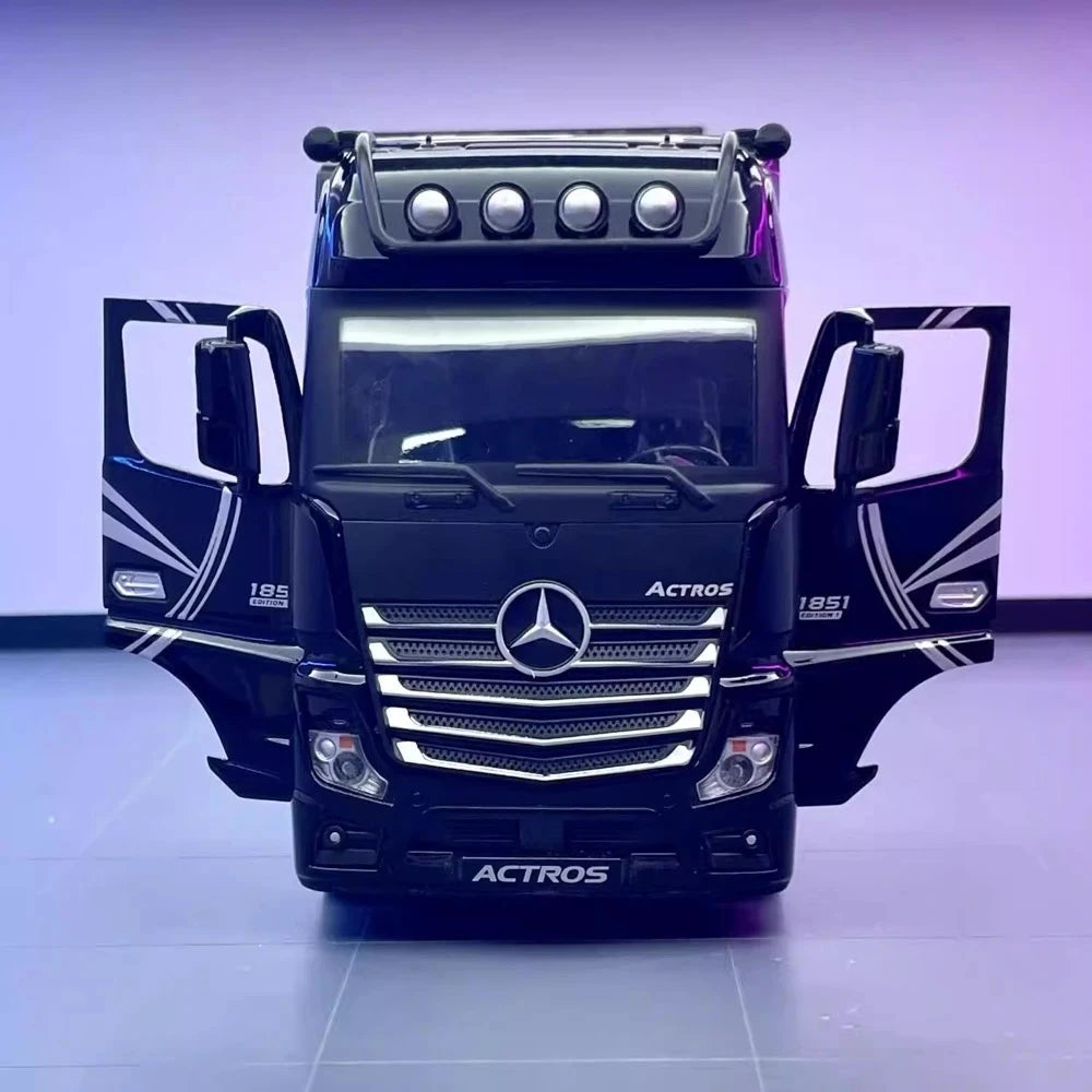 [TOY] 1:24 Mercedes-Benz 2012 Actros Black Model Car Die-Cast