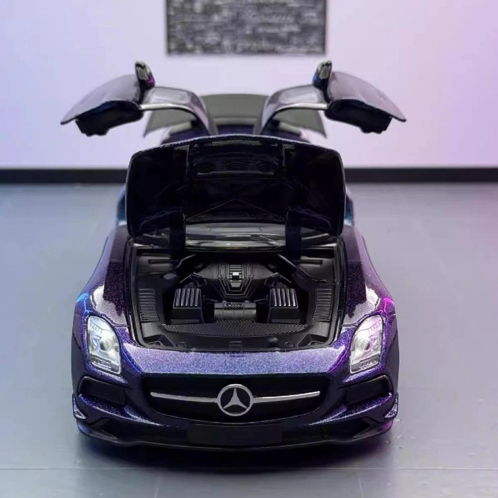 [TOY] 1:24 Mercedes-Benz 2013 SLS AMG Black Series Purple Model Car Die-Cast