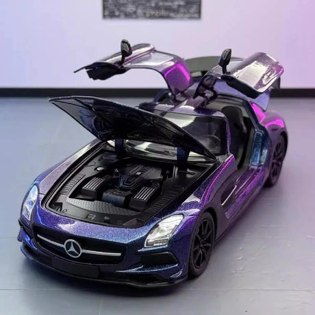 [TOY] 1:24 Mercedes-Benz 2013 SLS AMG Black Series Purple Model Car Die-Cast