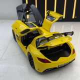[TOY] 1:24 Mercedes-Benz 2013 SLS AMG noir Series jaune voiture miniature Die-Cast