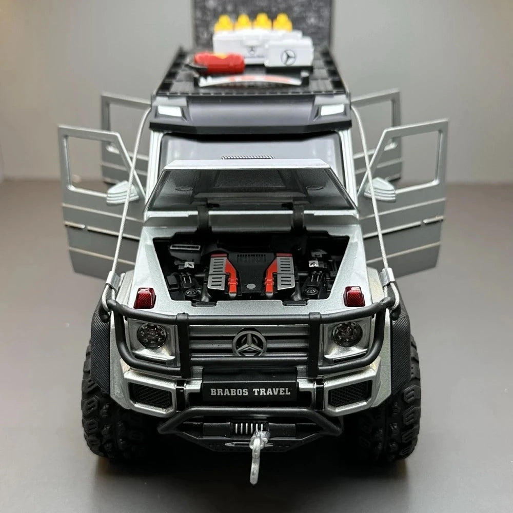 [TOY] 1:24 Mercedes-Brabus 2017 G550 4×4 Silver Model Car Die-Cast