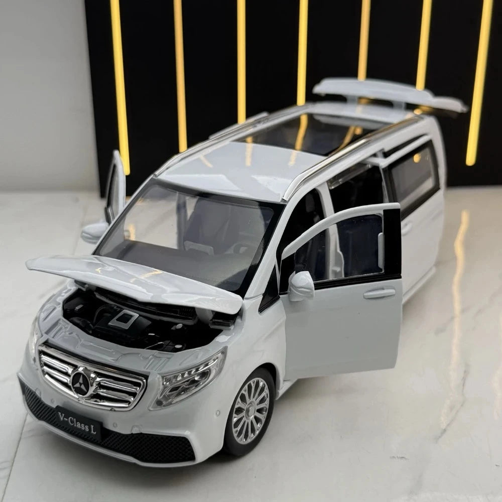 [TOY] 1:24 Mercedes-Benz 2018 V260L valkoinen pienoismalli Die-Cast