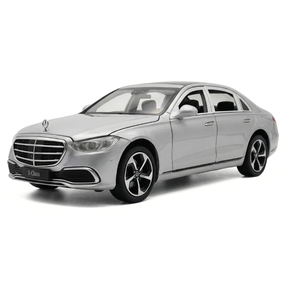 [TOY] 1:24 Mercedes-Benz 2020 S400L Silver Model Car Die-Cast