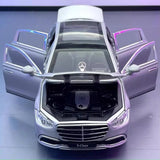 [TOY] 1:24 Mercedes-Benz 2020 S400L Silver Model Car Die-Cast