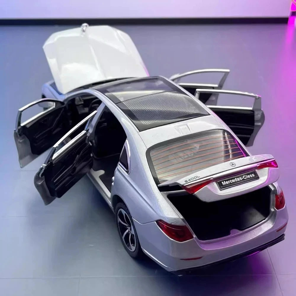 [TOY] 1:24 Mercedes-Benz 2020 S400L Silver Model Car Die-Cast