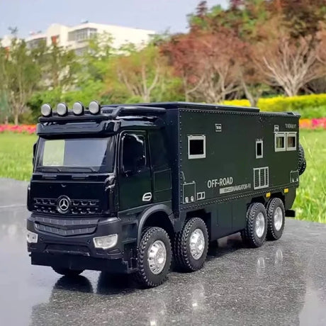 [TOY] 1:24 Mercedes-Arocs 2022 Nomadism Navigator F II nero modellino di auto Die-Cast