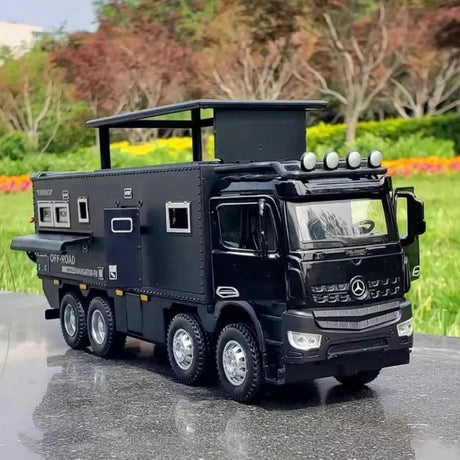 [TOY] 1:24 Mercedes-Arocs 2022 Nomadism Navigator F II nero modellino di auto Die-Cast