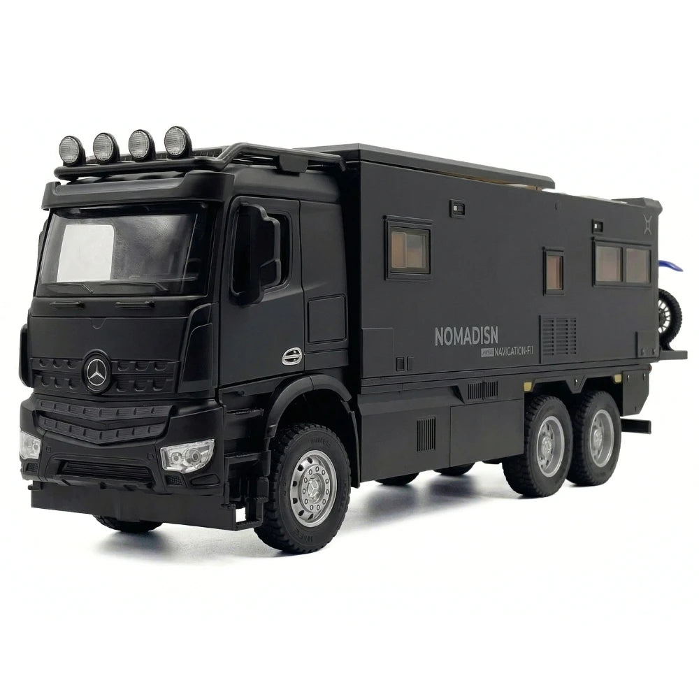 [TOY] 1:24 Mercedes-Arocs 2022 Nomadism Navigator F II zwart modelauto Die-Cast