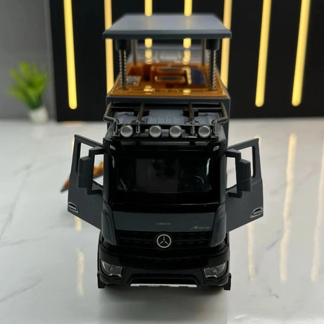 [TOY] 1:24 Mercedes-Arocs 2022 Nomadism Navigator F II Gray Model Car Die-Cast