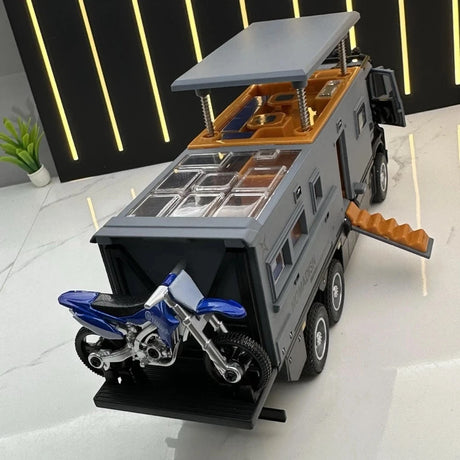[TOY] 1:24 Mercedes-Arocs 2022 Nomadism Navigator F II Gray Model Car Die-Cast
