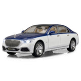 Mercedes-Maybach 2021 S680 Blue 1:24 – Valuvalettu näyttömalli