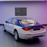 Mercedes-Maybach 2021 S680 Blue 1:24 – Valuvalettu näyttömalli