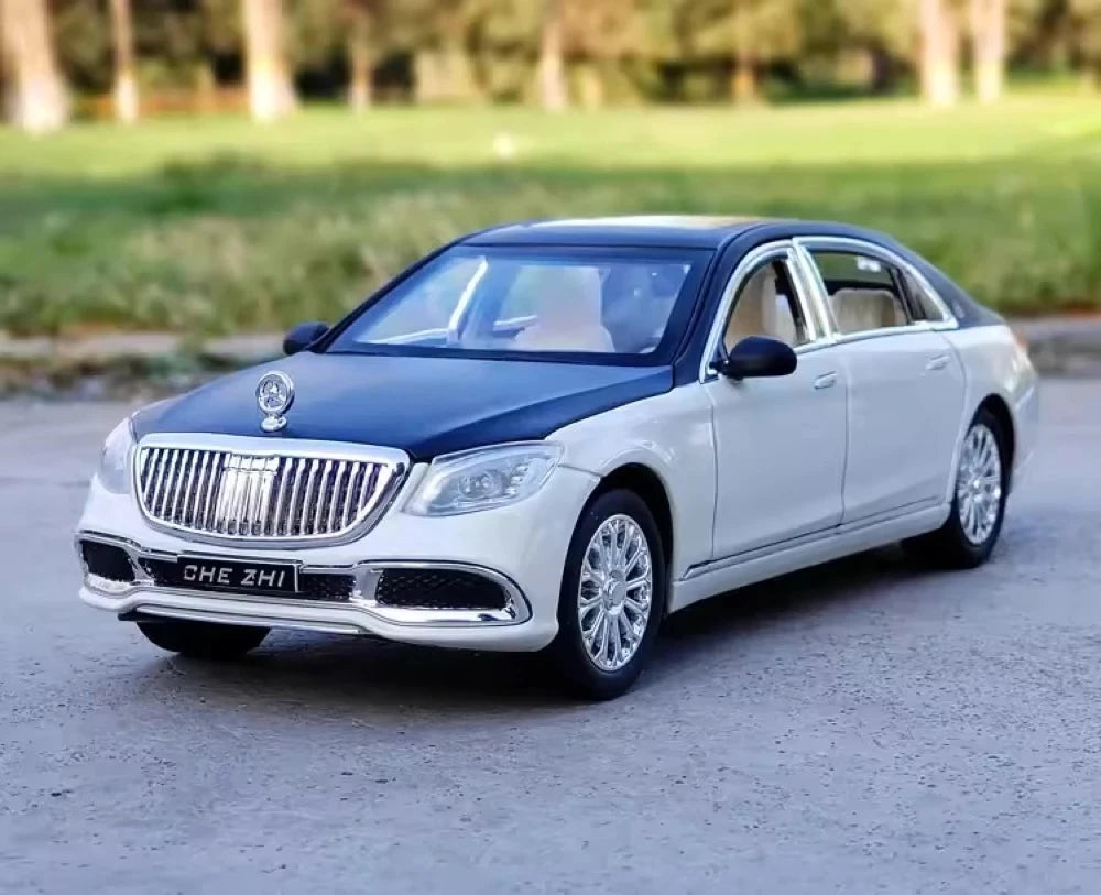 [TOY] 1:24 Mercedes-Maybach 2023 S600 Black White Model Car Die-Cast