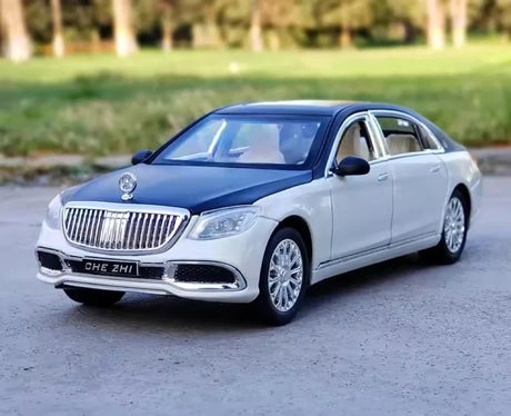 [TOY] 1:24 Mercedes-Maybach 2023 S600 musta valkoinen pienoismalli Die-Cast