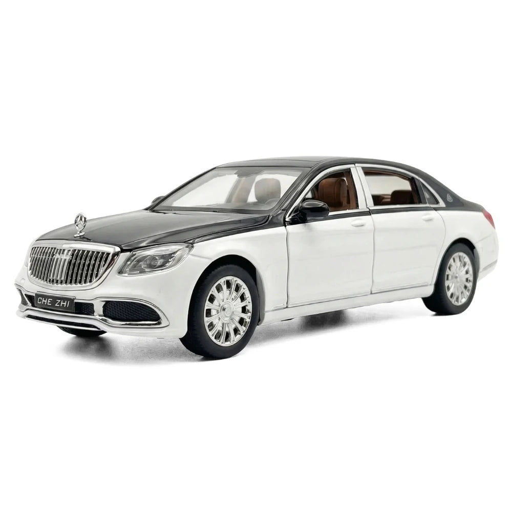 [TOY] 1:24 Mercedes-Maybach 2023 S600 Black White Model Car Die-Cast