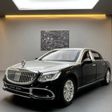 Mercedes-Maybach 2023 S600 Silver Black 1:24 – نموذج عرض معدني مصبوب، مصبوب.
