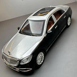 Mercedes-Maybach 2023 S600 Silver Black 1:24 – نموذج عرض معدني مصبوب، مصبوب.