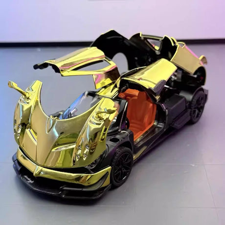 [TOY] 1:24 Pagani 2016 Huayra BC oro modellino di auto Die-Cast