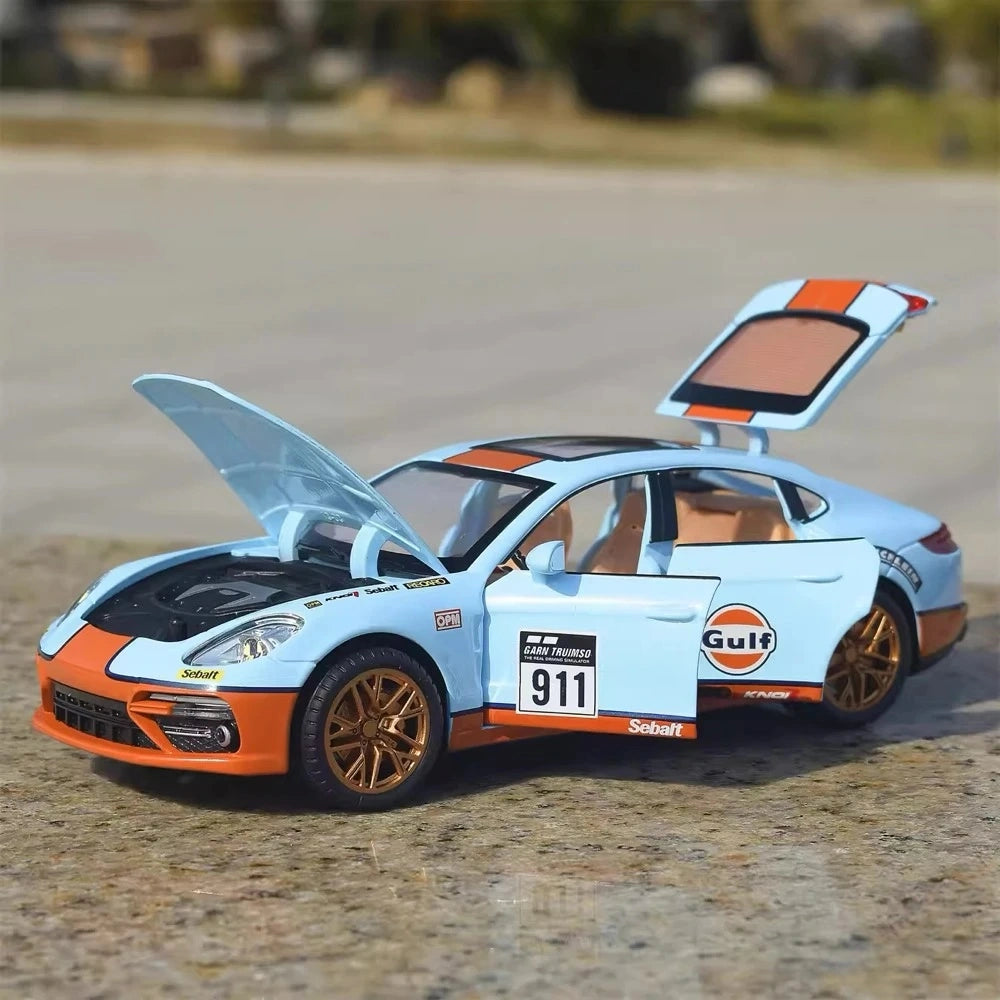[TOY] 1:24 Porsche 2017 Panamera Gulf modellbil Die-Cast