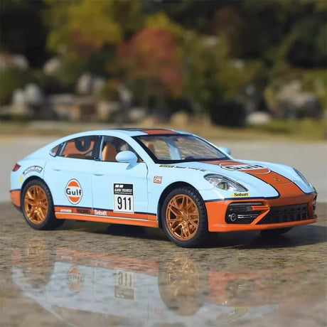 Porsche 2017 Panamera Gulf 1:24 – Model wyświetlacza odlewany z odlewu