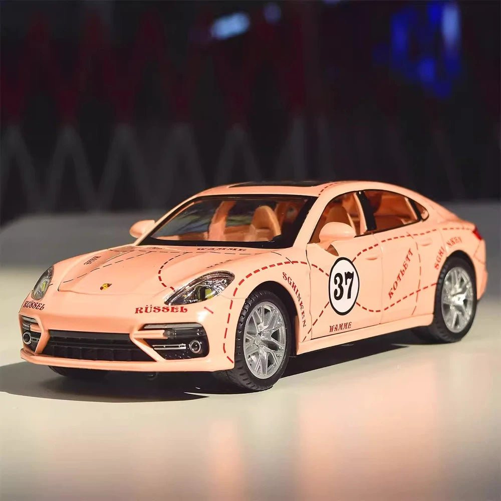 [TOY] 1:24 Porsche 2017 Panamera Pink Pig Model Car Die-Cast