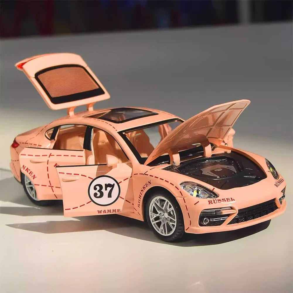 [TOY] 1:24 Porsche 2017 Panamera Pink Pig Model Car Die-Cast