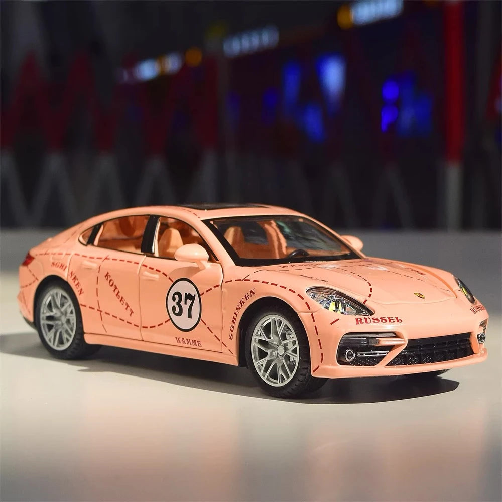 [TOY] 1:24 Porsche 2017 Panamera Pink Pig Model Car Die-Cast