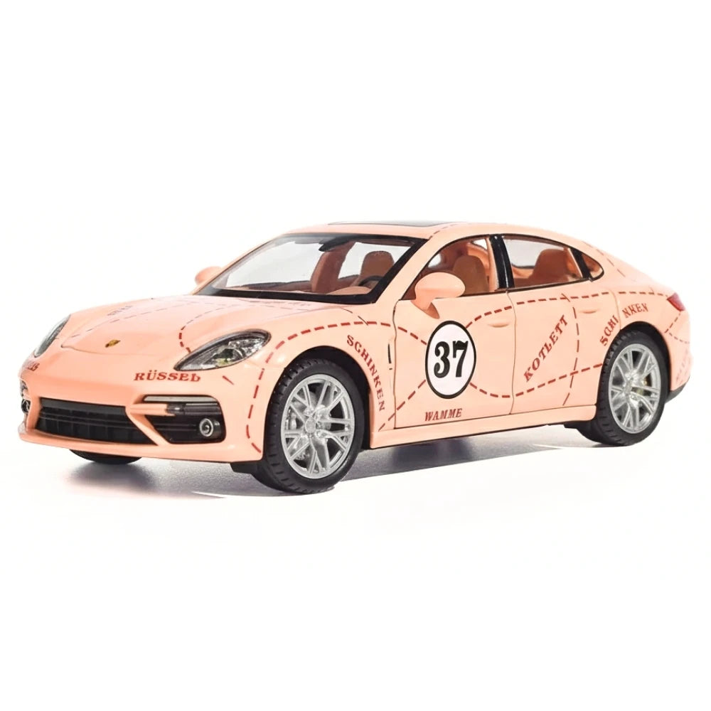 [TOY] 1:24 Porsche 2017 Panamera Pink Pig Model Car Die-Cast