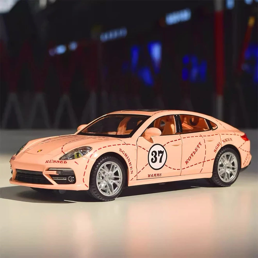 [TOY] 1:24 Porsche 2017 Panamera Pink Pig Model Car Die-Cast