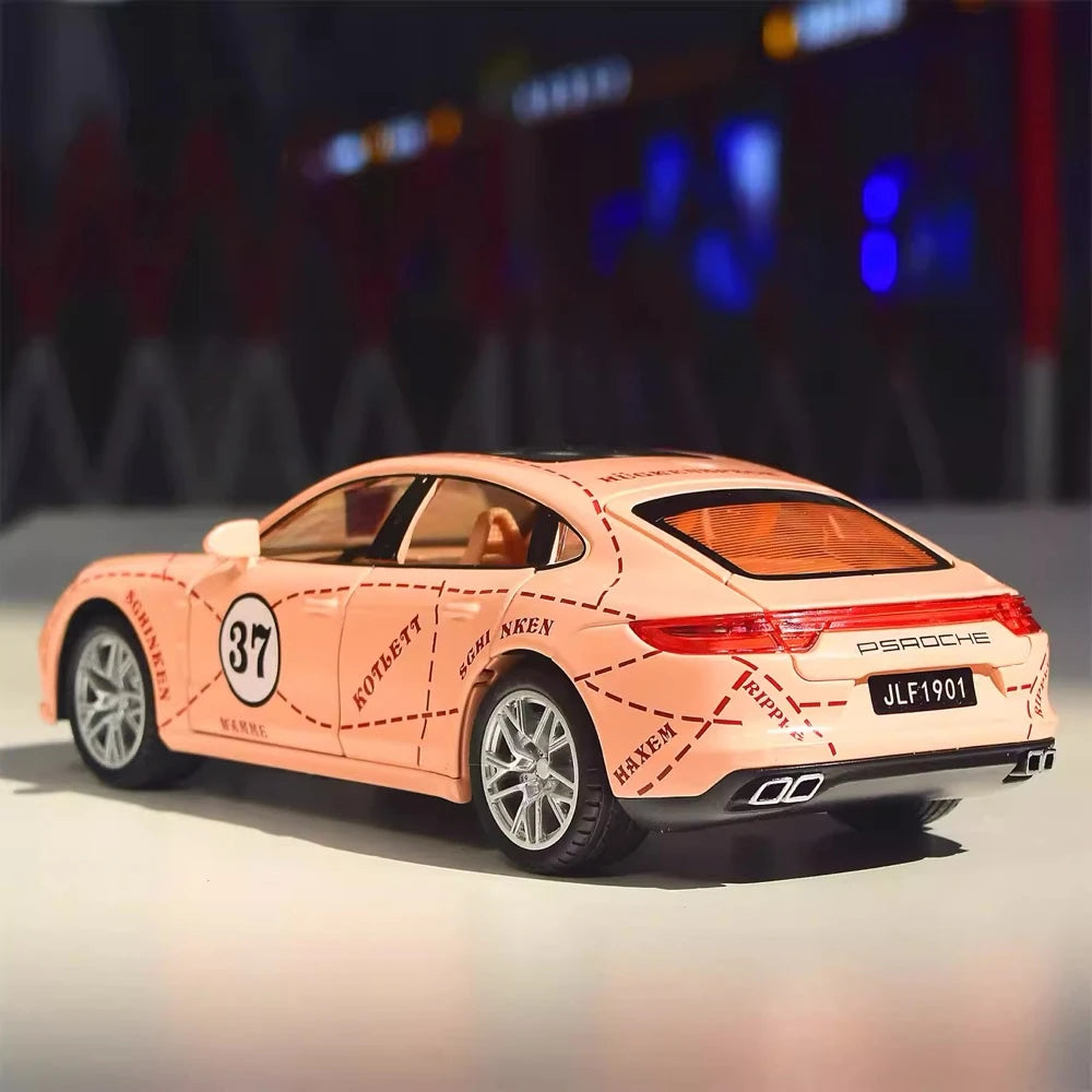 [TOY] 1:24 Porsche 2017 Panamera Pink Pig Model Car Die-Cast