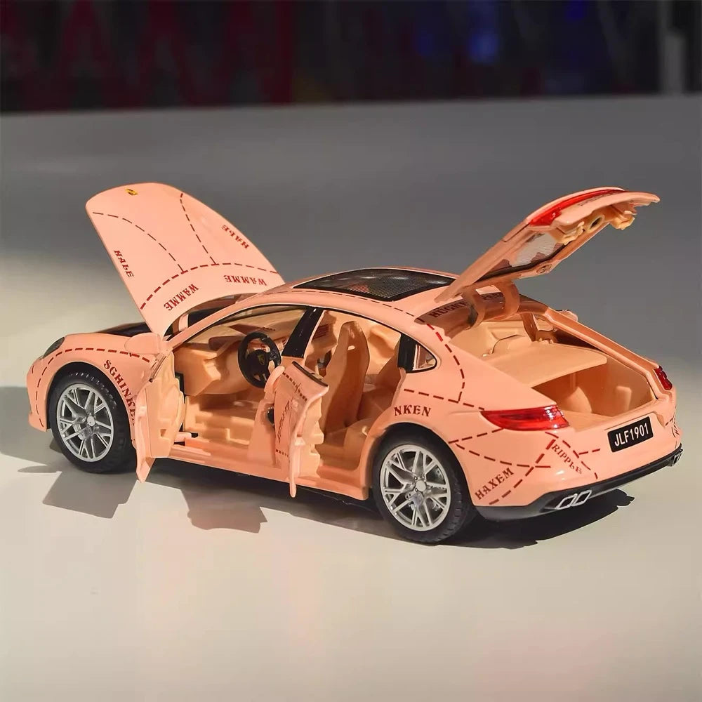 [TOY] 1:24 Porsche 2017 Panamera Pink Pig Model Car Die-Cast