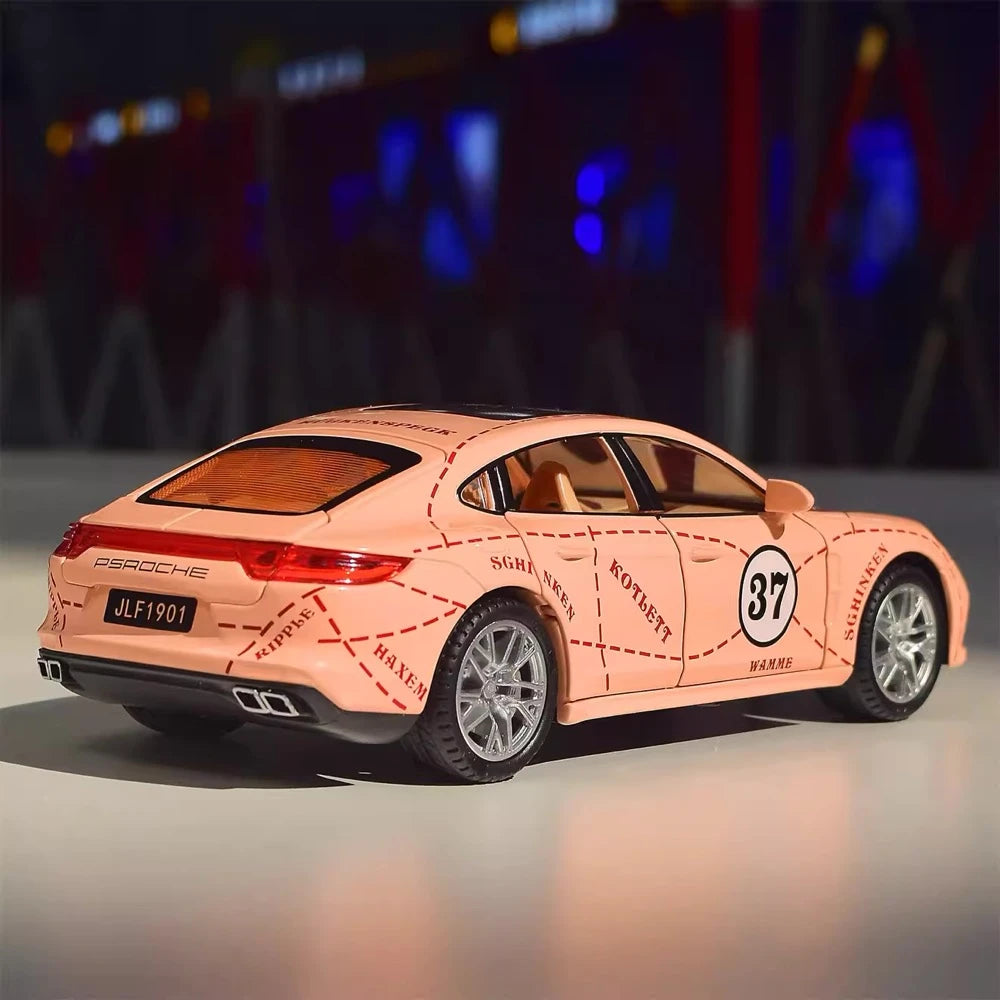 [TOY] 1:24 Porsche 2017 Panamera Pink Pig Model Car Die-Cast