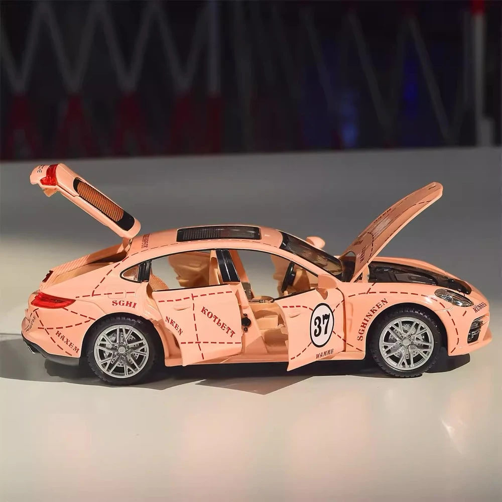 [TOY] 1:24 Porsche 2017 Panamera Pink Pig Model Car Die-Cast