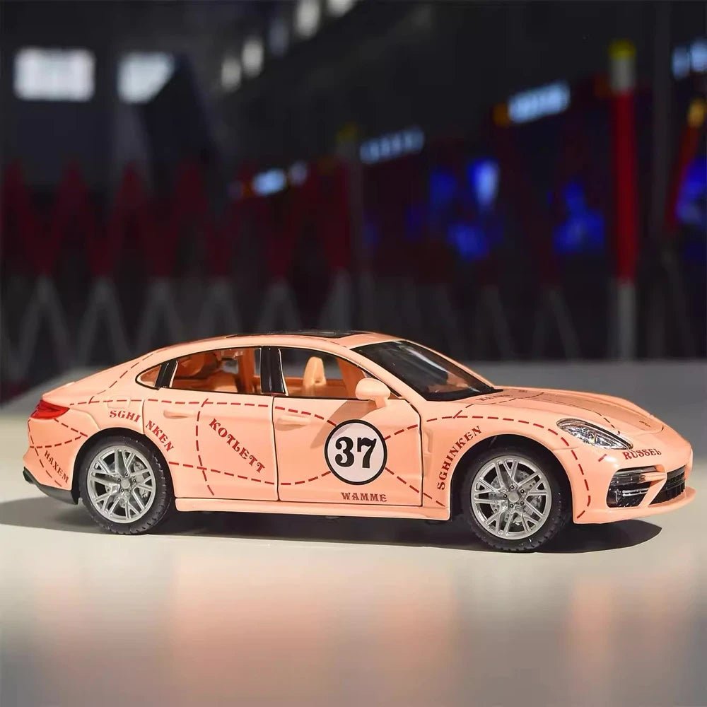 [TOY] 1:24 Porsche 2017 Panamera Pink Pig Model Car Die-Cast